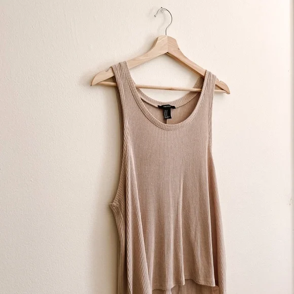 Forever21 Ribbed Taupe Scoopy Tank - Picture 3 of 4